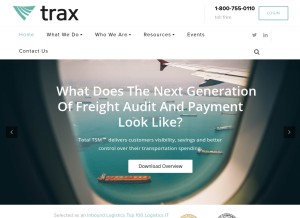 How traxtech.com looks like on a tablet such as an iPad.