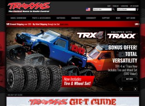 How traxxas.com looks like on a tablet such as an iPad.