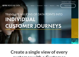 How treasuredata.com looks like on a tablet such as an iPad.