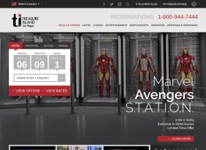 How treasureisland.com looks like on a tablet such as an iPad.