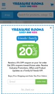 How treasurerooms.com looks like on a mobile device such as an iPhone.