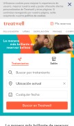 How treatwell.es looks like on a mobile device such as an iPhone.