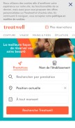 How treatwell.fr looks like on a mobile device such as an iPhone.