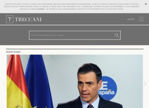 How treccani.it looks like on a tablet such as an iPad.