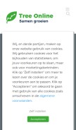 How treeonline.nl looks like on a mobile device such as an iPhone.