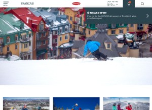 How tremblant.ca looks like on a tablet such as an iPad.