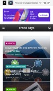 How trend-rays.com looks like on a mobile device such as an iPhone.
