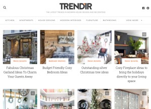 How trendir.com looks like on a tablet such as an iPad.