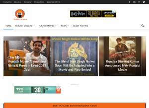 How trendpunjabi.com looks like on a tablet such as an iPad.