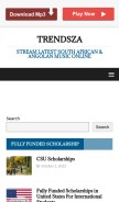 How trendsza.com looks like on a mobile device such as an iPhone.