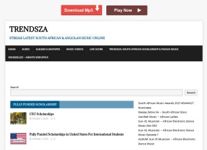 How trendsza.com looks like on a tablet such as an iPad.