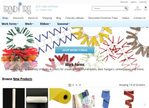 How trendytree.com looks like on a tablet such as an iPad.