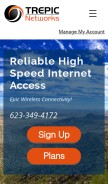How trepicnetworks.com looks like on a mobile device such as an iPhone.