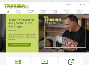 How tresiba.com looks like on a tablet such as an iPad.