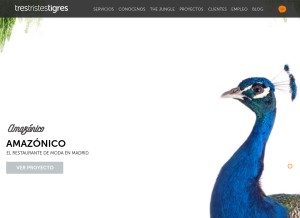 How trestristestigres.com looks like on a tablet such as an iPad.