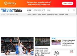How trevisotoday.it looks like on a tablet such as an iPad.
