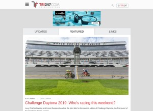 How tri247.com looks like on a tablet such as an iPad.