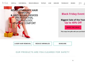 How triabeauty.com looks like on a tablet such as an iPad.