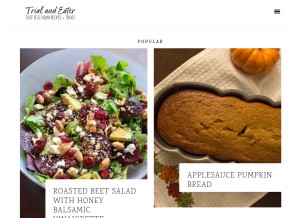 How trialandeater.com looks like on a tablet such as an iPad.