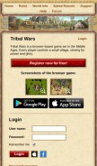 How tribalwars.net looks like on a mobile device such as an iPhone.