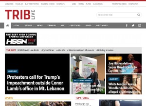 How triblive.com looks like on a tablet such as an iPad.