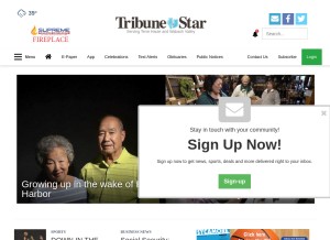 How tribstar.com looks like on a tablet such as an iPad.