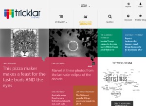 How tricklarnews.com looks like on a tablet such as an iPad.