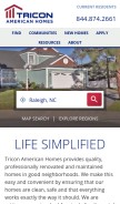 How triconah.com looks like on a mobile device such as an iPhone.