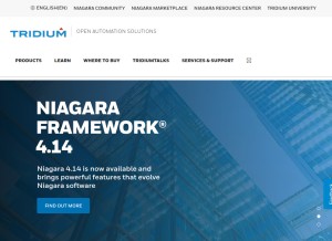 How tridium.com looks like on a tablet such as an iPad.