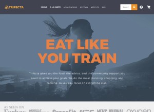 How trifectanutrition.com looks like on a tablet such as an iPad.