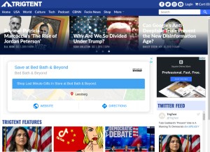 How trigtent.com looks like on a tablet such as an iPad.