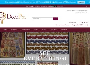 How trimdepot.com looks like on a tablet such as an iPad.