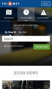 How trimet.org looks like on a mobile device such as an iPhone.