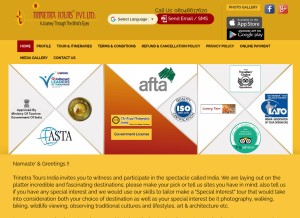 How trinetratoursindia.com looks like on a tablet such as an iPad.