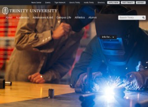 How trinity.edu looks like on a tablet such as an iPad.
