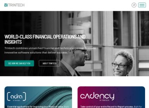 How trintech.com looks like on a tablet such as an iPad.