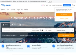 How trip.com looks like on a tablet such as an iPad.