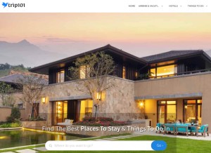 How trip101.com looks like on a tablet such as an iPad.