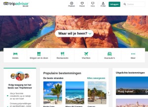 How tripadvisor.be looks like on a tablet such as an iPad.