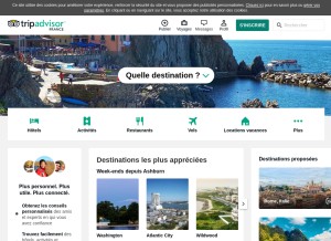 How tripadvisor.fr looks like on a tablet such as an iPad.