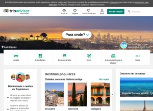How tripadvisor.pt looks like on a tablet such as an iPad.