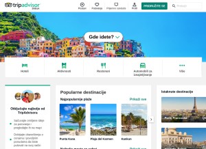 How tripadvisor.rs looks like on a tablet such as an iPad.