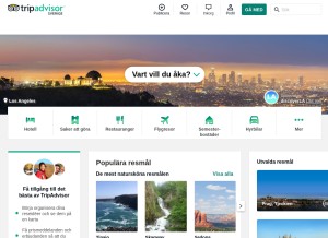 How tripadvisor.se looks like on a tablet such as an iPad.