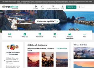 How tripadvisor.sk looks like on a tablet such as an iPad.