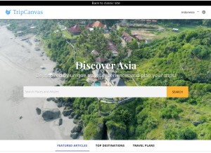 How tripcanvas.co looks like on a tablet such as an iPad.