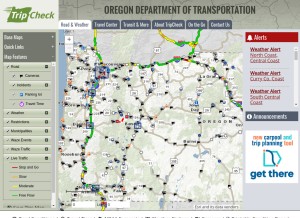 How tripcheck.com looks like on a tablet such as an iPad.
