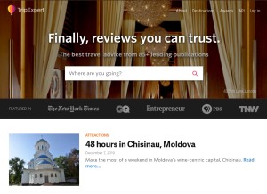 How tripexpert.com looks like on a tablet such as an iPad.