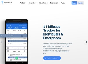 How triplogmileage.com looks like on a tablet such as an iPad.