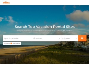 How tripping.com looks like on a tablet such as an iPad.