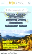 How tripsavvy.com looks like on a mobile device such as an iPhone.